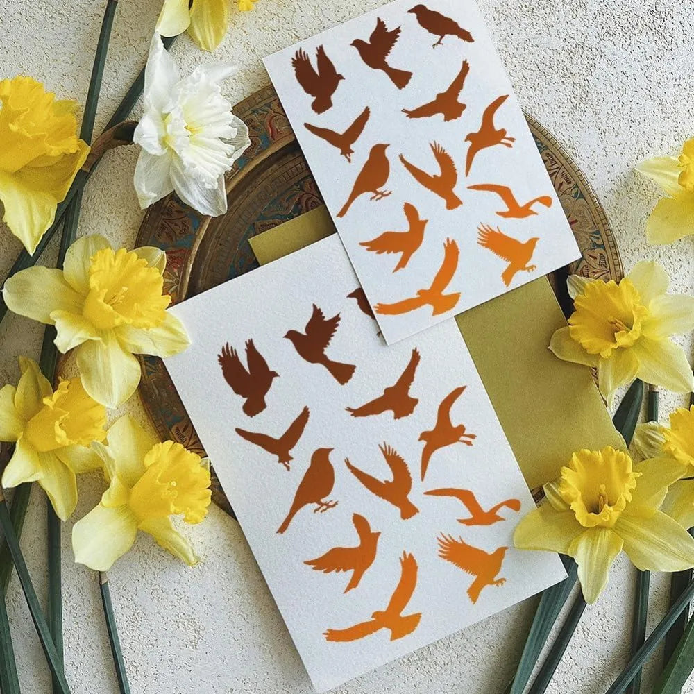 Bird Flock A4 Reusable Craft Stencil for DIY Wall & Home Decor Craft Stencil Axl