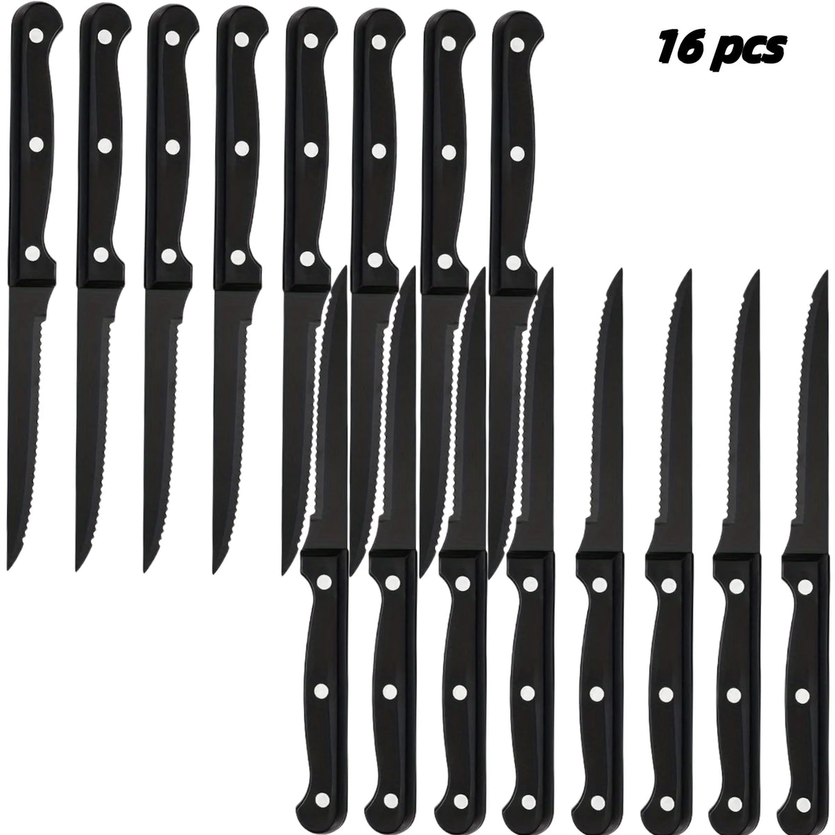 Steak Knives Set 4/6/8/16 Pcs – Serrated Stainless Steel Steak Knife Set Axl 16 Pcs Steak Knife China Mainland