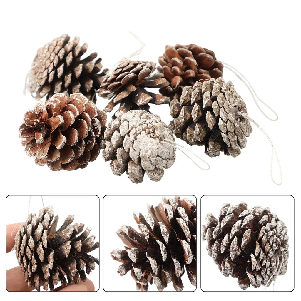 Fake Pine Cone Decorations 6pcs – DIY Christmas & Home Decor Holiday Decorations Axl 1 China Mainland