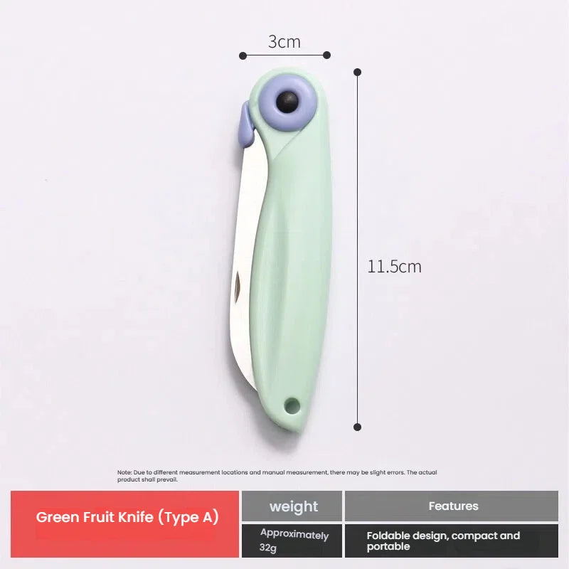 Folding Stainless Steel Fruit Knife – Mini Portable Paring Knife Folding Paring Knife Axl green