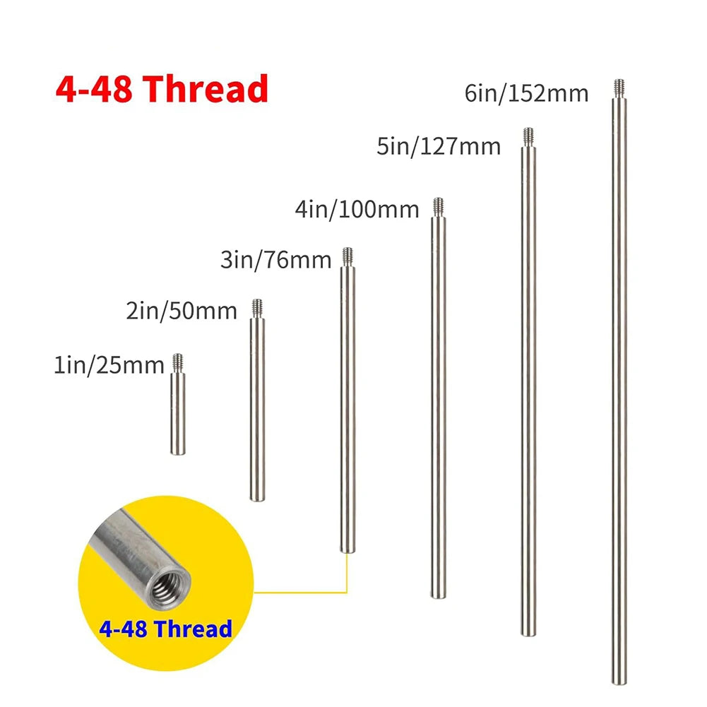 6-Pc Dial Indicator Extension Rod Set | M2.5 Thread 25–152mm Indicator Extension Rods Axl China Mainland