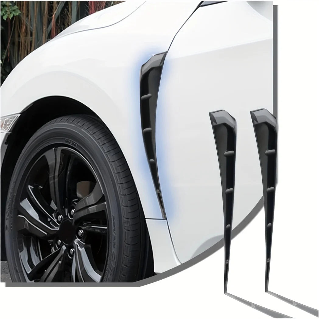 Carbon Fiber Fender Side Vent Trim 2Pcs – Universal Car Grille Fender Vent Trim Axl Black