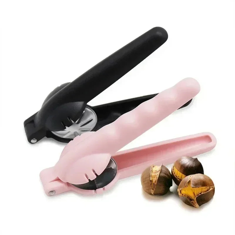 2-in-1 Chestnut Nutcracker & Sheller – Stainless Steel Nut Tool Nutcracker Kitchen Tool Axl