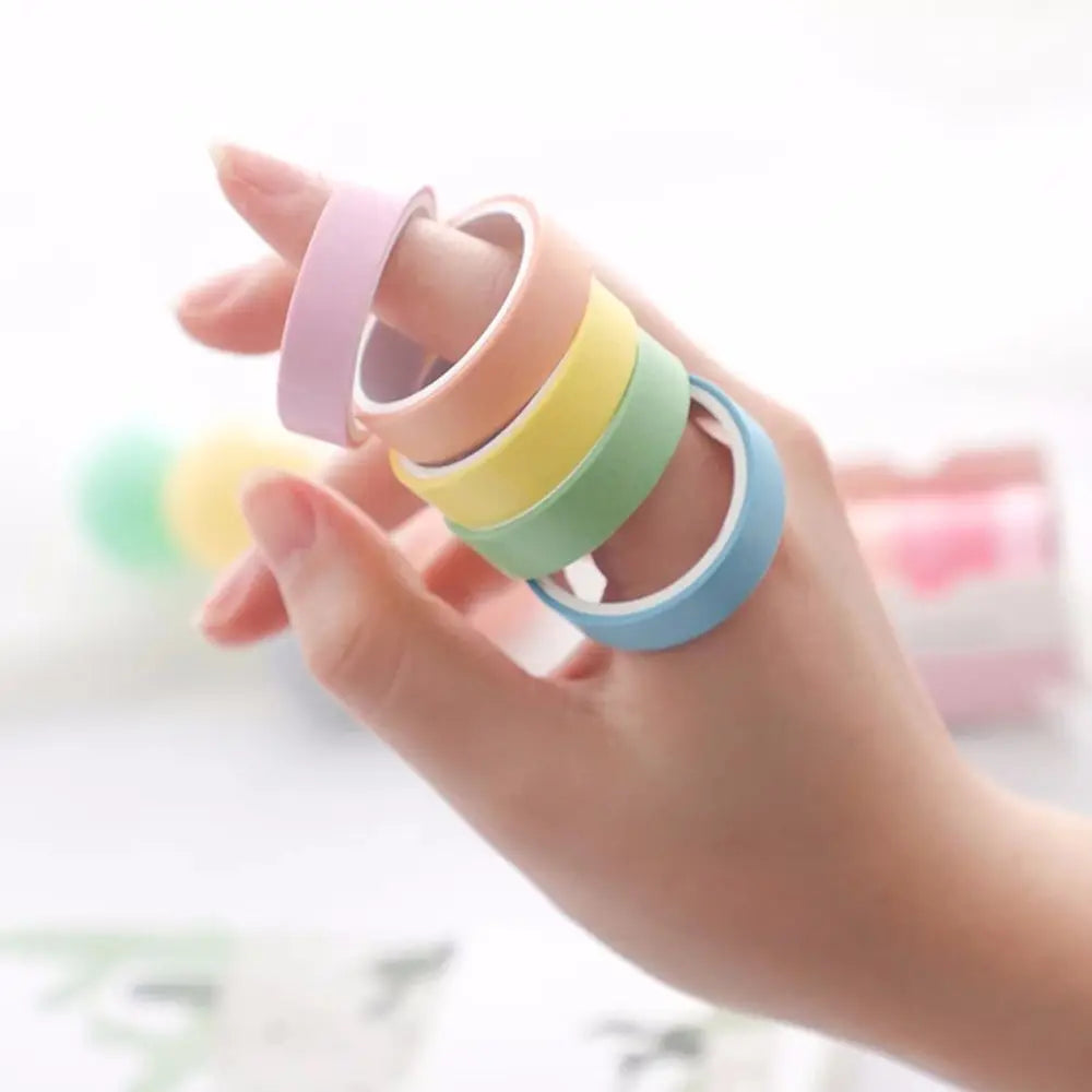 Solid Color Decorative Masking Tape Set – 5 Rolls Scrapbooking Decorative Masking Tape Axl