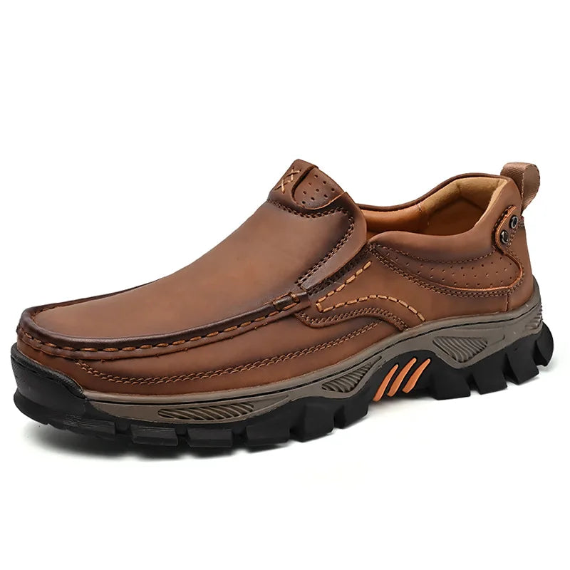 Men's Retro Leather Loafers – Breathable Slip-On Casual Shoes Men's Leather Loafers Axl