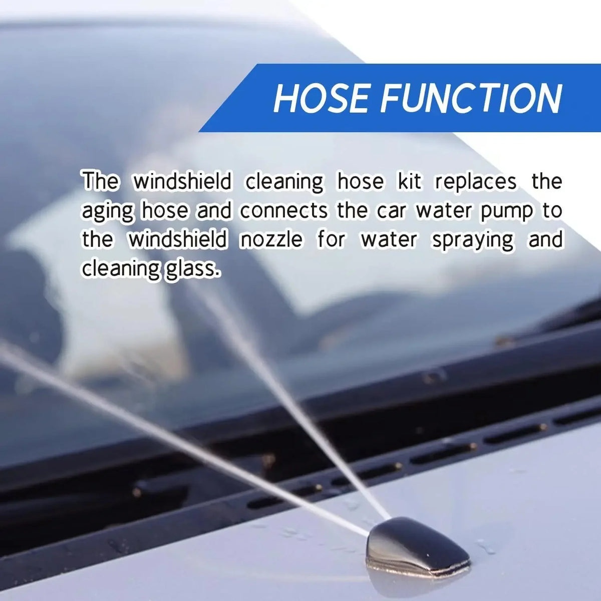 Car Windshield Washer Fluid Hose with Nozzle & Clamp Washer Fluid Hose Kit Axl