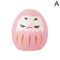 Japanese Ceramic Daruma Doll – Lucky Charm Home Decor Ornament Ceramic Figurine Axl Pink A