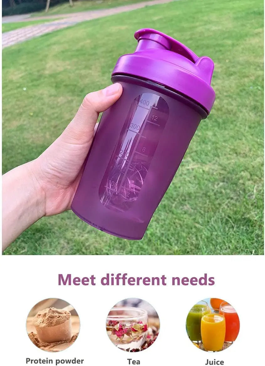Leeseph 400ml Leak-Proof Shaker Bottle with Mixing Ball Protein Shaker Bottle Axl