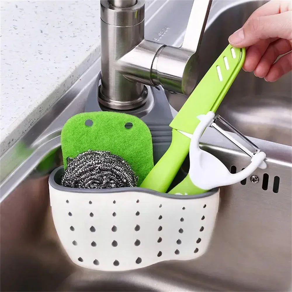 Double Sink Hanging Basket – Sponge & Draining Organizer Sink Storage Basket Axl