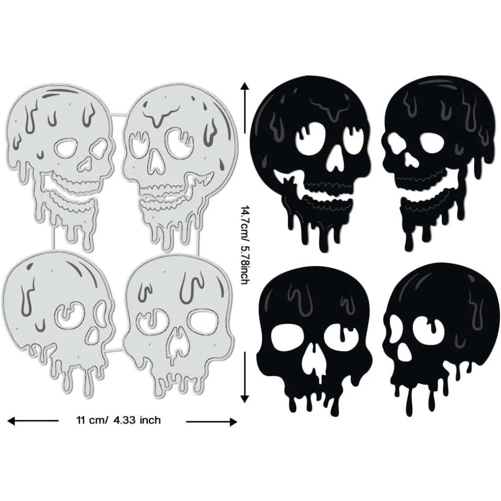 Melting Skull Cutting Dies – Embossing Stencils for Scrapbooking Craft Cutting Dies Axl
