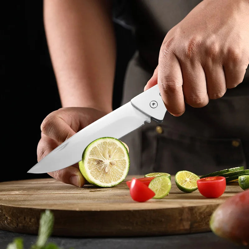 InLeung Folding Boning Knife – Stainless Steel & Wood Handle Folding Kitchen Knife Axl