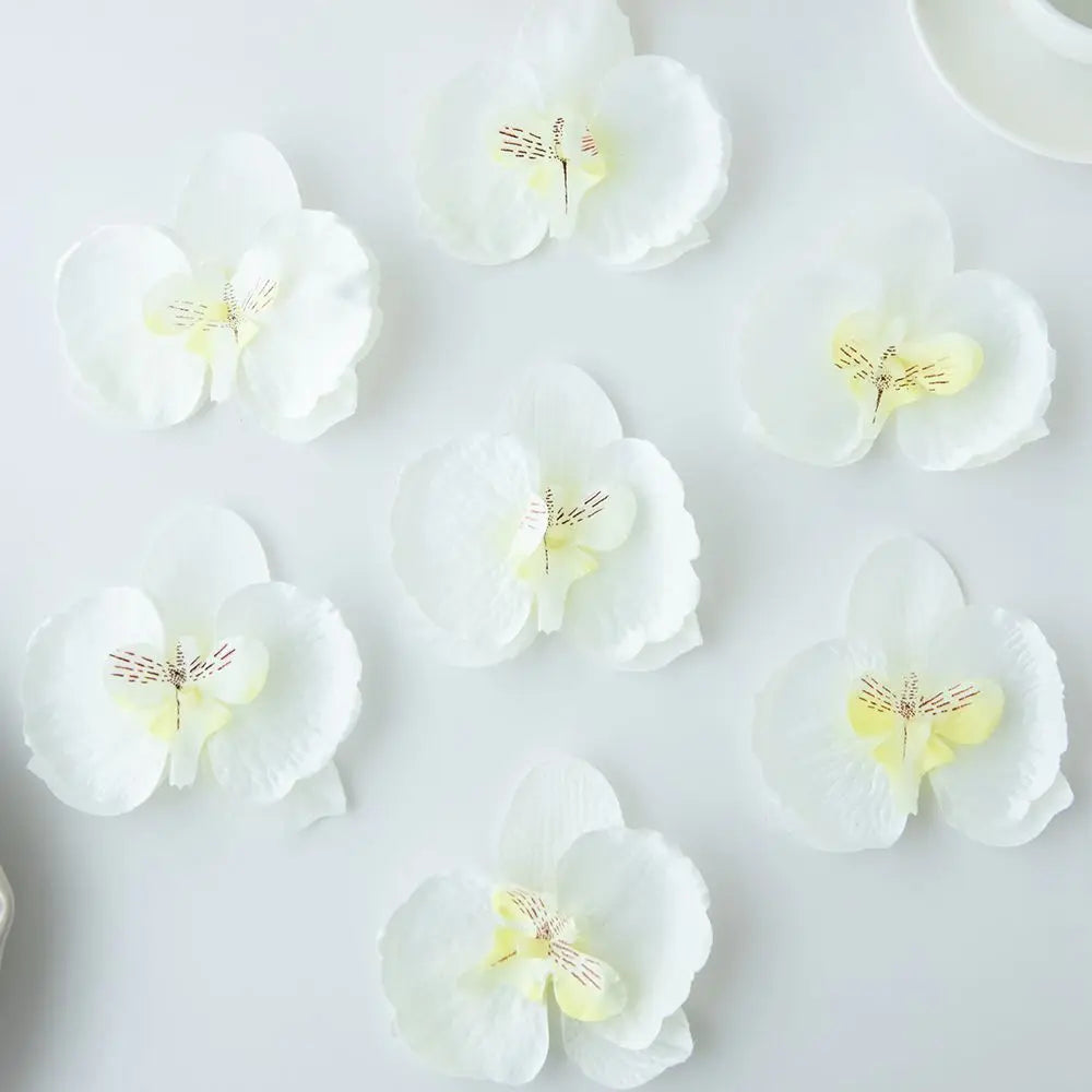 Artificial Silk Orchid Flower Heads 20/40 Pcs – DIY Decor Artificial Flower Heads Axl