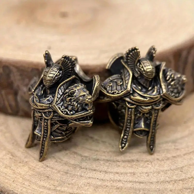 Warrior Paladin Brass Knife Bead EDC Paracord Lanyard Pendant EDC Lanyard Bead Axl