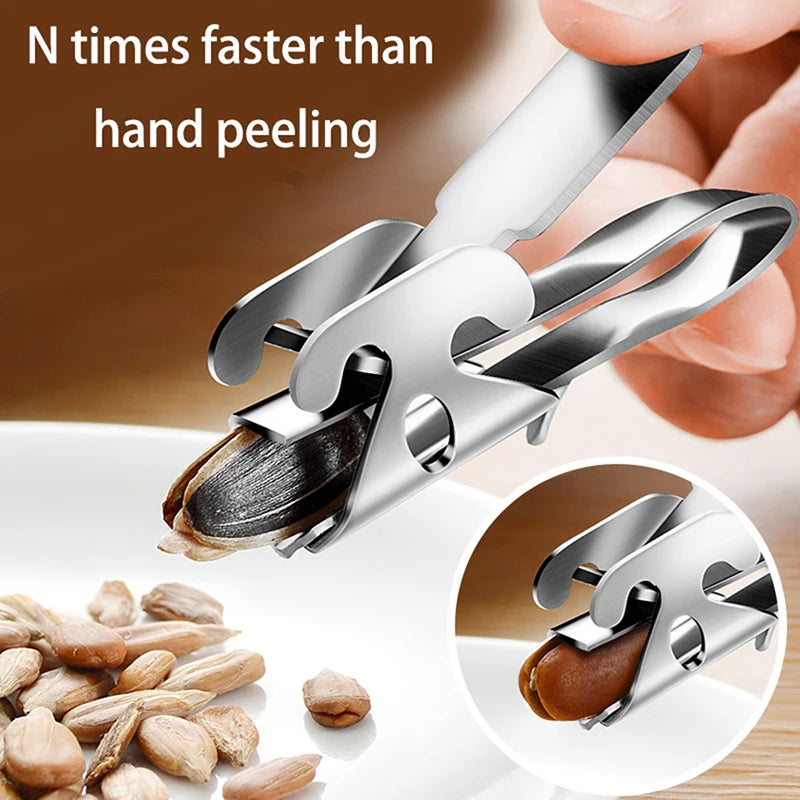 Stainless Steel Nut & Melon Seed Shell Opener – Dual-Size Nut & Seed Opener Axl