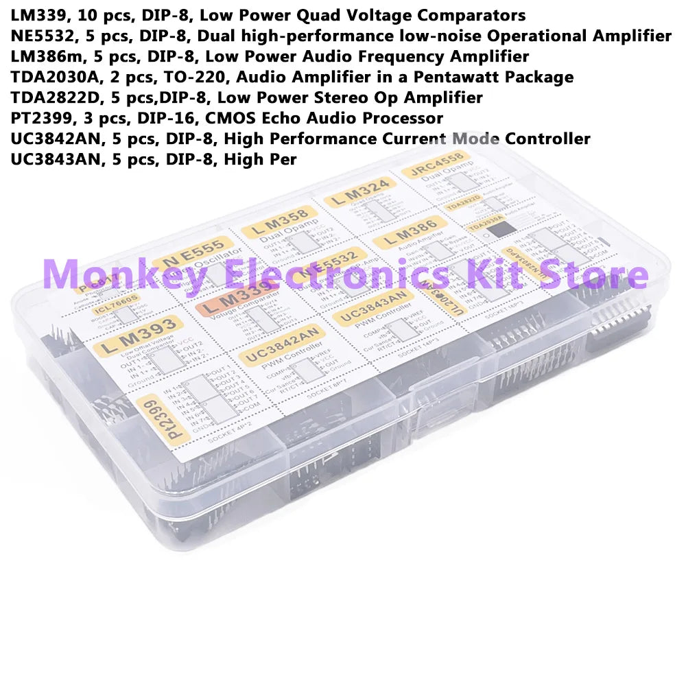 150 Pcs DIP IC Chip Assortment – LM358 NE555 LM393 & More IC Chip Assortment Axl