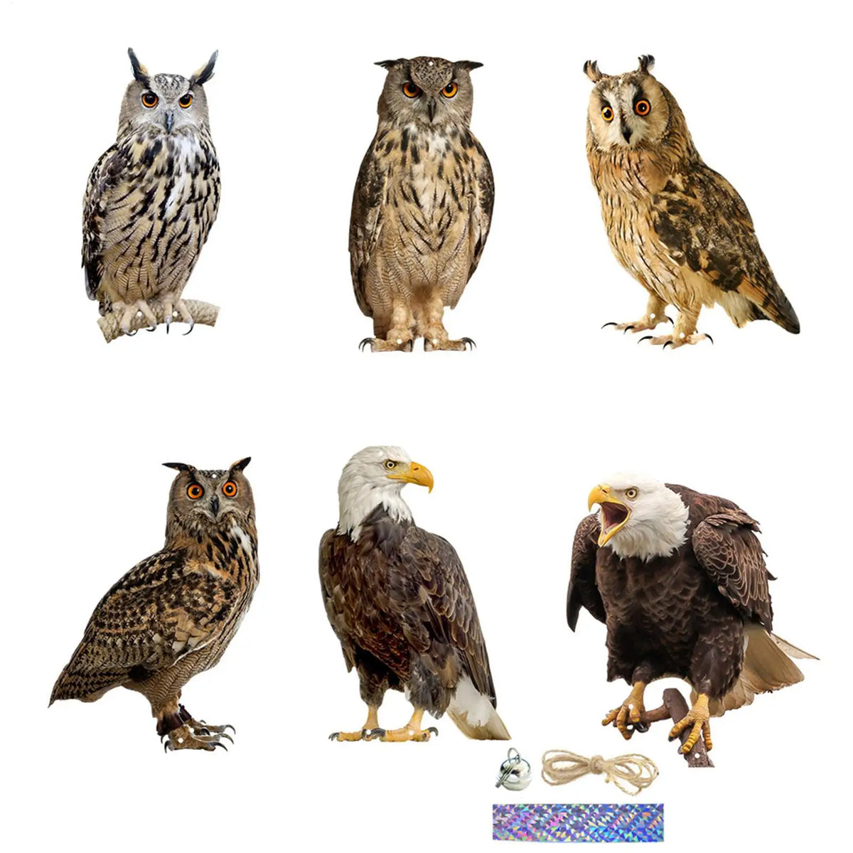 2D Owl Scarecrow Bird Repeller Pendant with Bell | Garden Decor Bird Repeller Pendant Axl