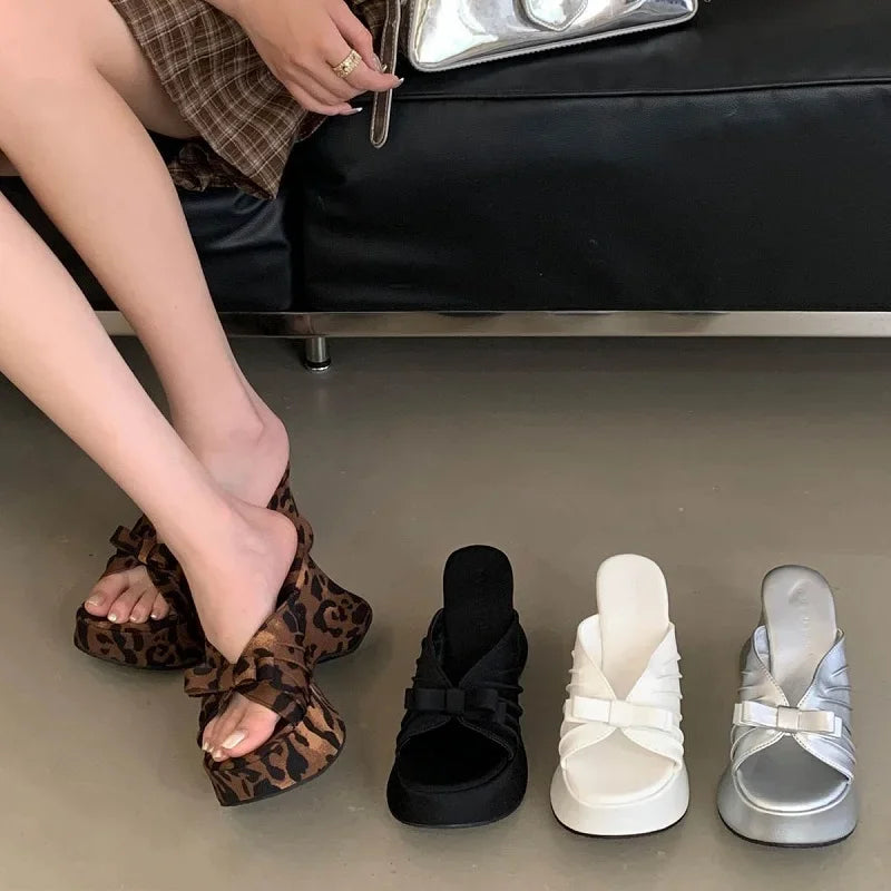 Women's Platform Wedge Sandals – Butterfly-Knot Open Toe Platform Wedge Sandals Axl