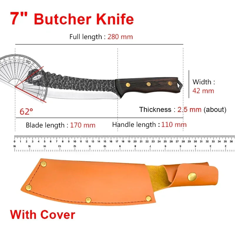 InLeung Handmade Cleaver Butcher Knife – Forged Stainless Steel Cleaver Butcher Knife Axl Butcher Knife