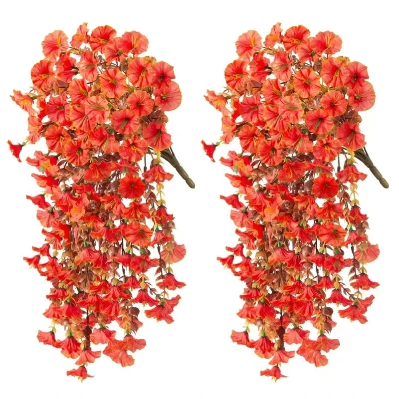Artificial Morning Glory Vine Garland – Wedding & Home Décor Artificial Flower Garland Axl Orange 2 pcs