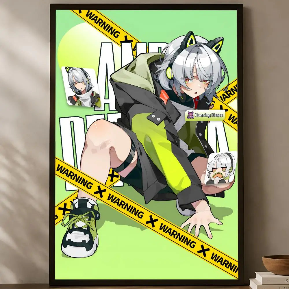 Zenless Zone Zero Self-Stick HD Wall Poster – Waterproof Wall Art Poster Axl White04 40X50cmNoframe
