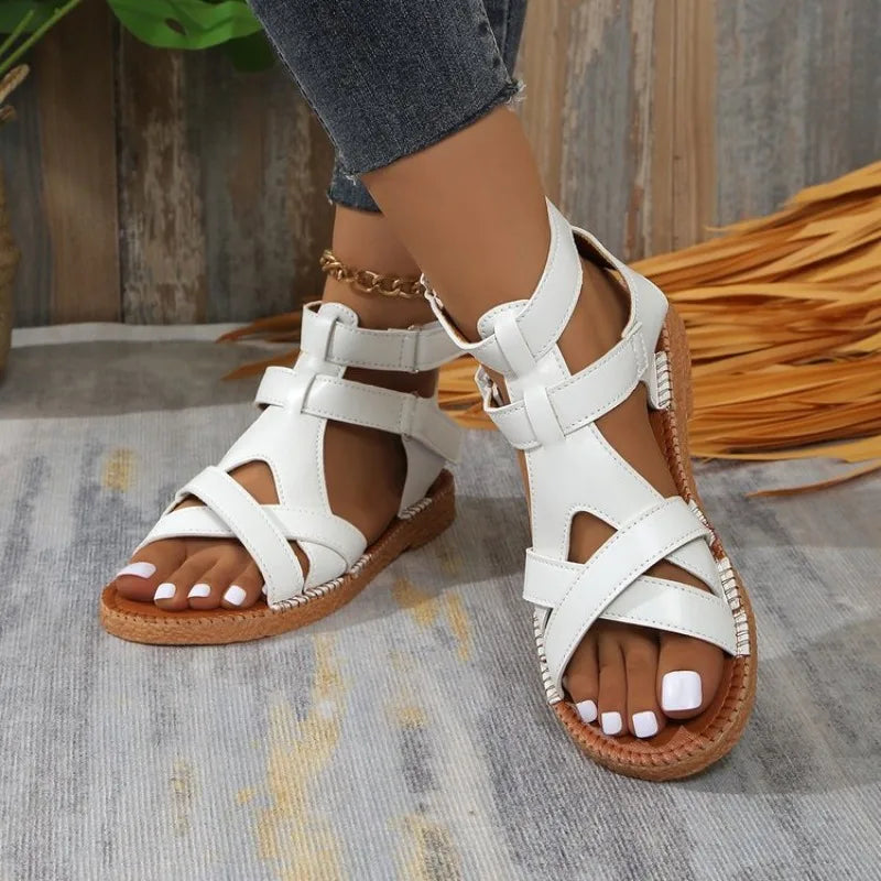 Women's Roman Cross-Strap Flat Sandals – Sizes EU 33–45 Roman Flat Sandals Axl