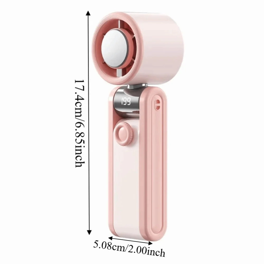 Foldable Handheld Fan – USB-C Rechargeable, 199-Speed Digital Portable Handheld Fan Axl