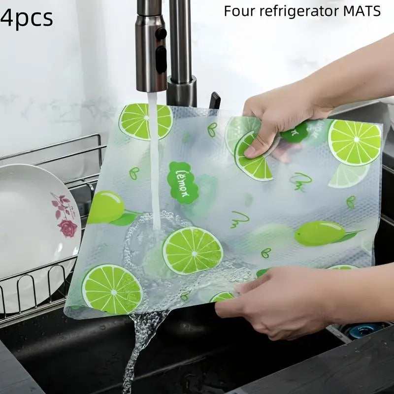 Waterproof Refrigerator Liner Mats – Non-Slip EVA Set 4/8 Pcs Refrigerator Liner Mats Axl