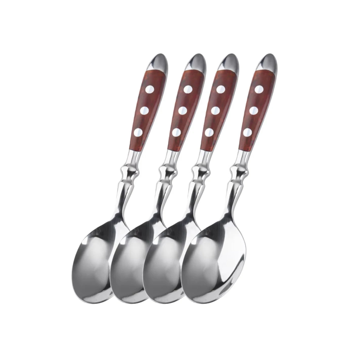 6-Piece Stainless Steel Cutlery Set – Steak Knife, Forks & Spoons Flatware Cutlery Set Axl 4 Pc tea spoon