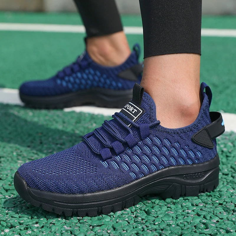 Women's Cushioned Knit Mesh Running Sneakers | AZGB Women's Running Shoes Axl