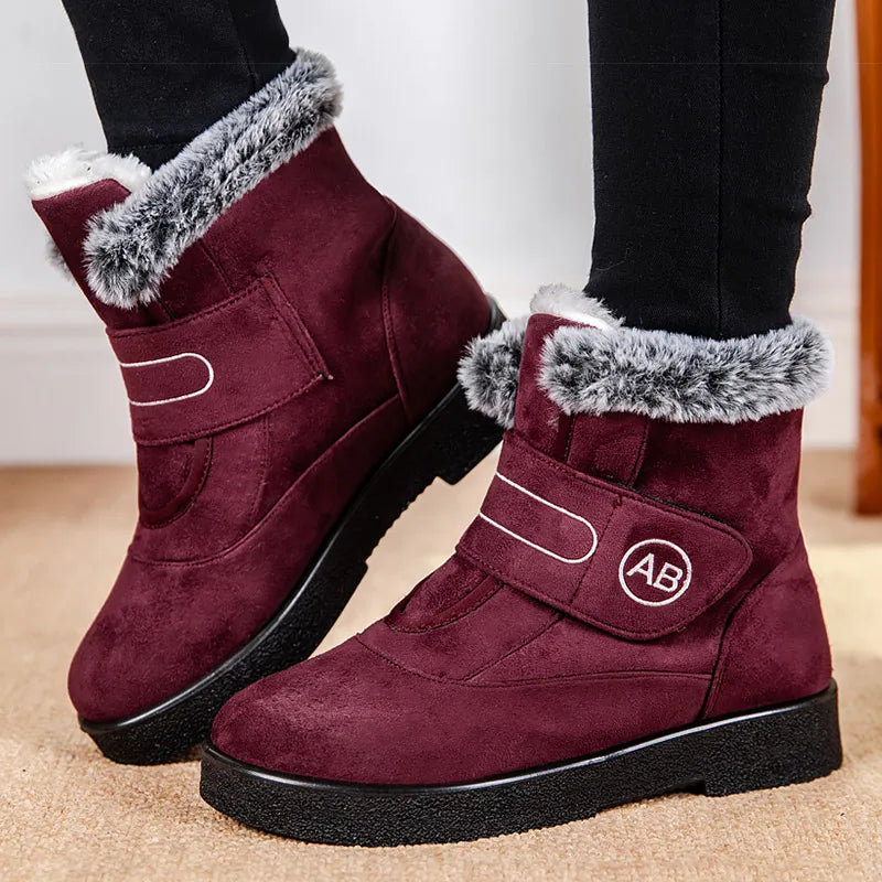 HAJINK Women's Faux Fur Ankle Snow Boots – Warm Winter Booties Women's Ankle Boots Axl