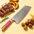 Damascus Steel Chef Knife – Meat, Vegetable & Fruit Cleaver Damascus Chef Knife Axl Kitchen Knife