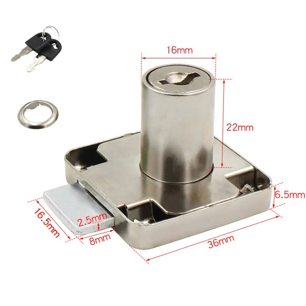 Zinc Alloy Drawer Lock with 2 Keys – Cabinet & Desk Security Cabinet Drawer Lock Axl Small