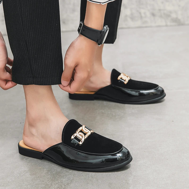 Men's Leather Slip-On Loafers – Luxury Casual Mule Slides Men's Slip-On Loafers Axl