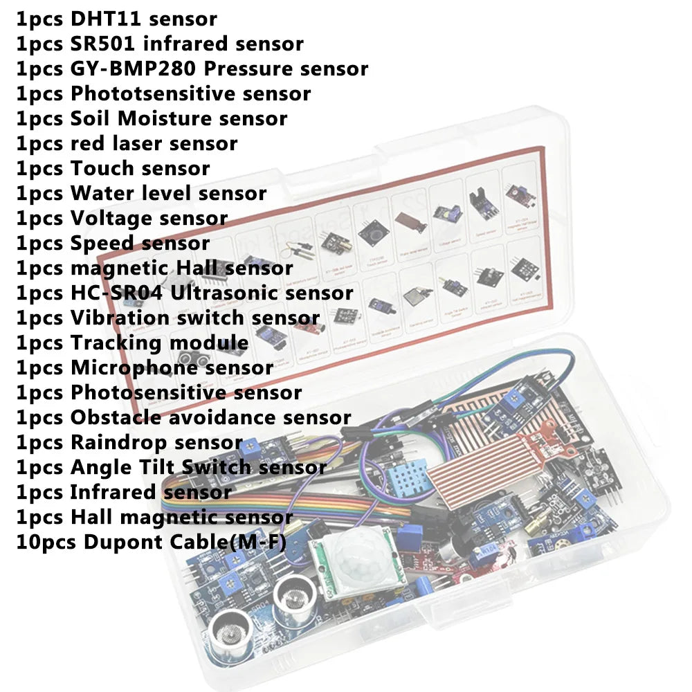 22-in-1 Sensor Modules Starter Kit for Arduino & Raspberry Pi Pico Electronics Starter Kit Axl