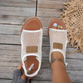 Women's Mesh Flat Sandals – Open Toe Slingback Slides Women's Flat Sandals Axl 36 WHITE