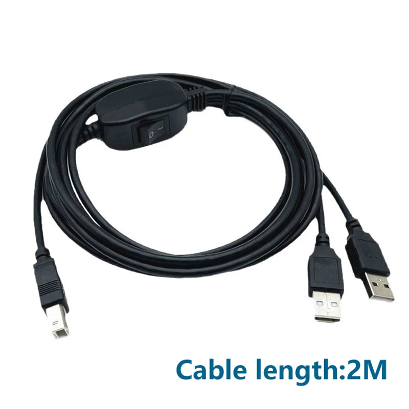 2-in-1 USB A to B Printer Splitter Cable for 2 Computers USB Printer Cable Axl