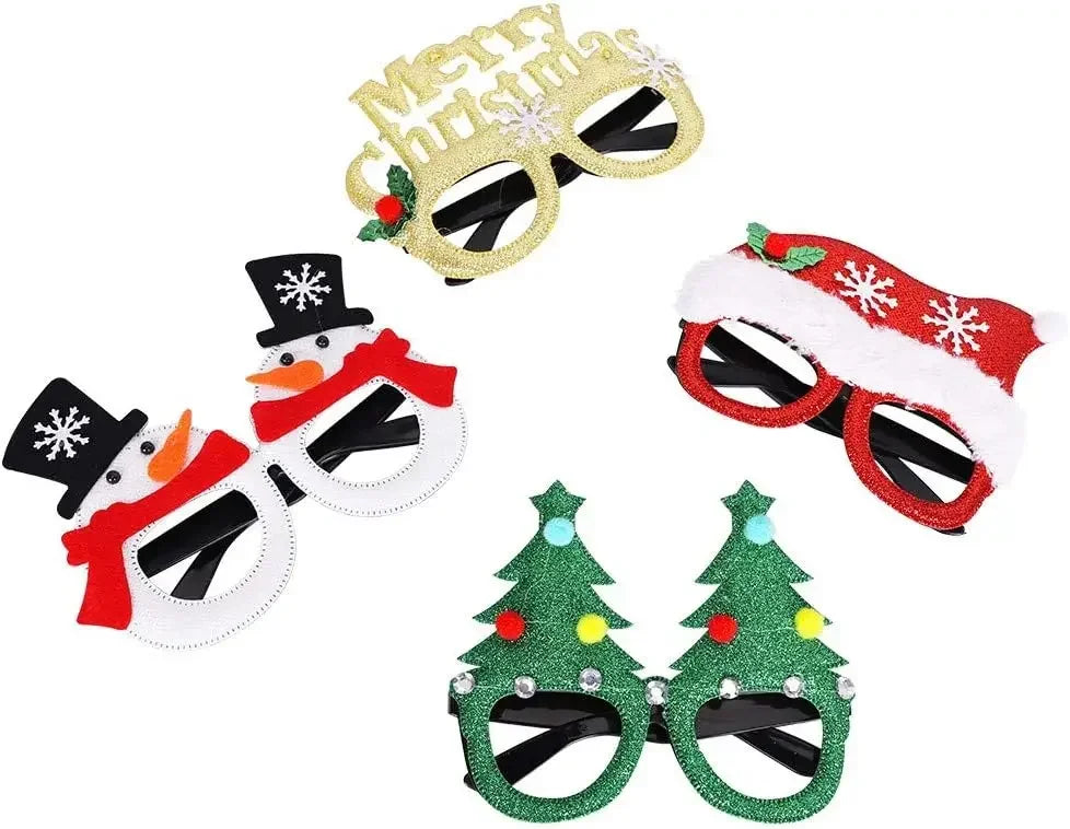 Christmas Glitter Party Glasses – 12 Festive Costume Frames Holiday Costume Glasses Axl