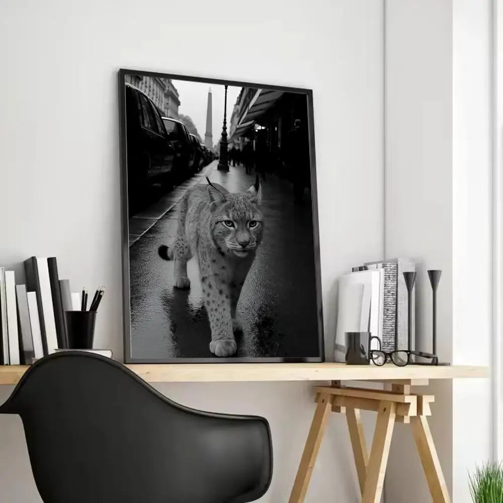 Women & Leopard Canvas Wall Art – Unframed Poster | Home Decor Canvas Wall Art Axl Black11 15X20cmFrameless