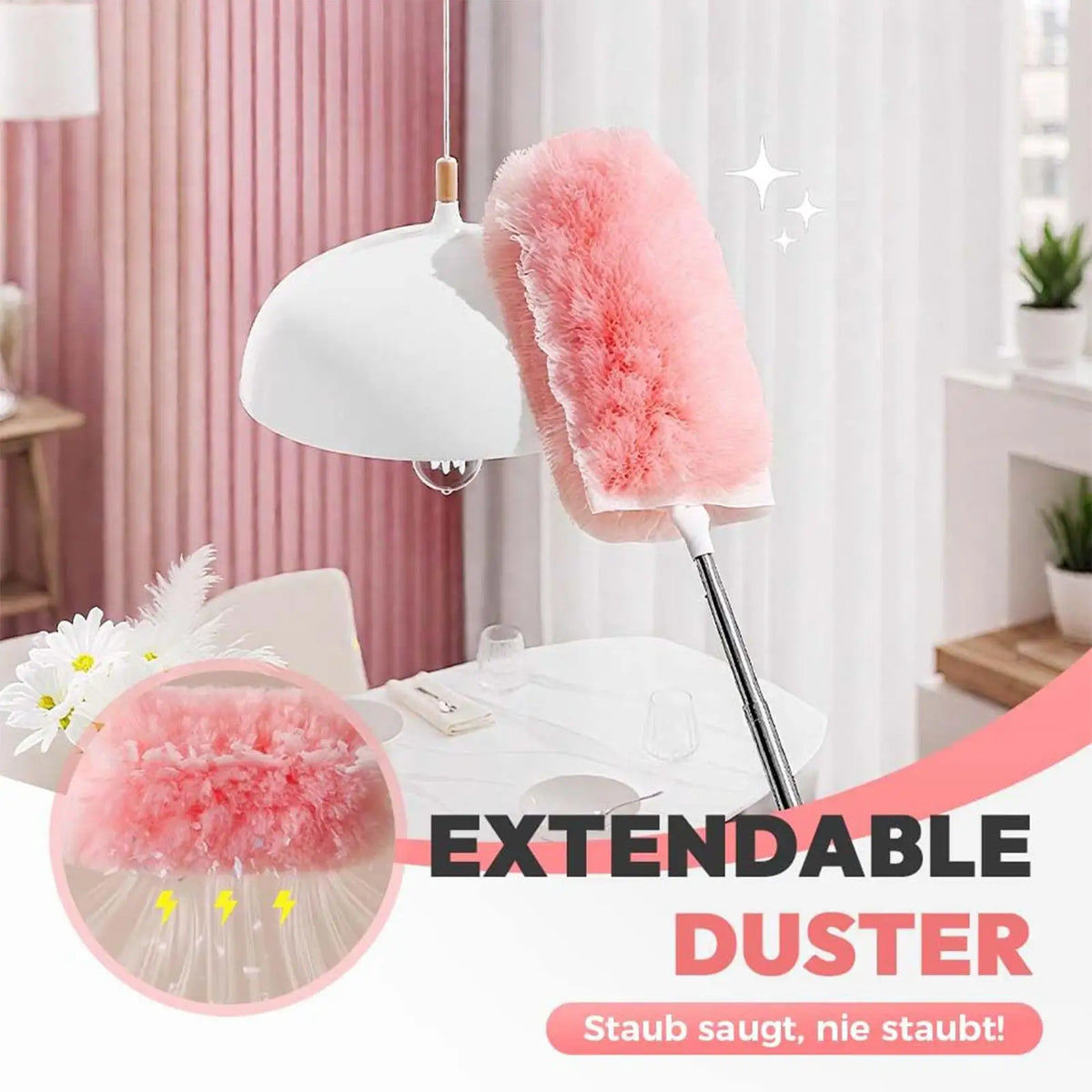 Telescoping Microfiber Duster for Ceilings, Fans & Cobwebs Telescoping Duster Axl