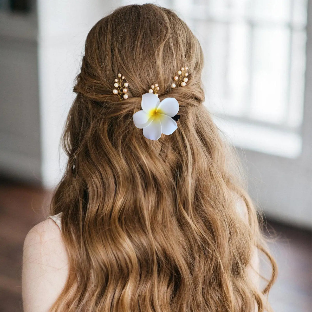 Plumeria Flower Hair Clip – Frangipani Floral Barrette for Women Floral Hair Barrette Axl