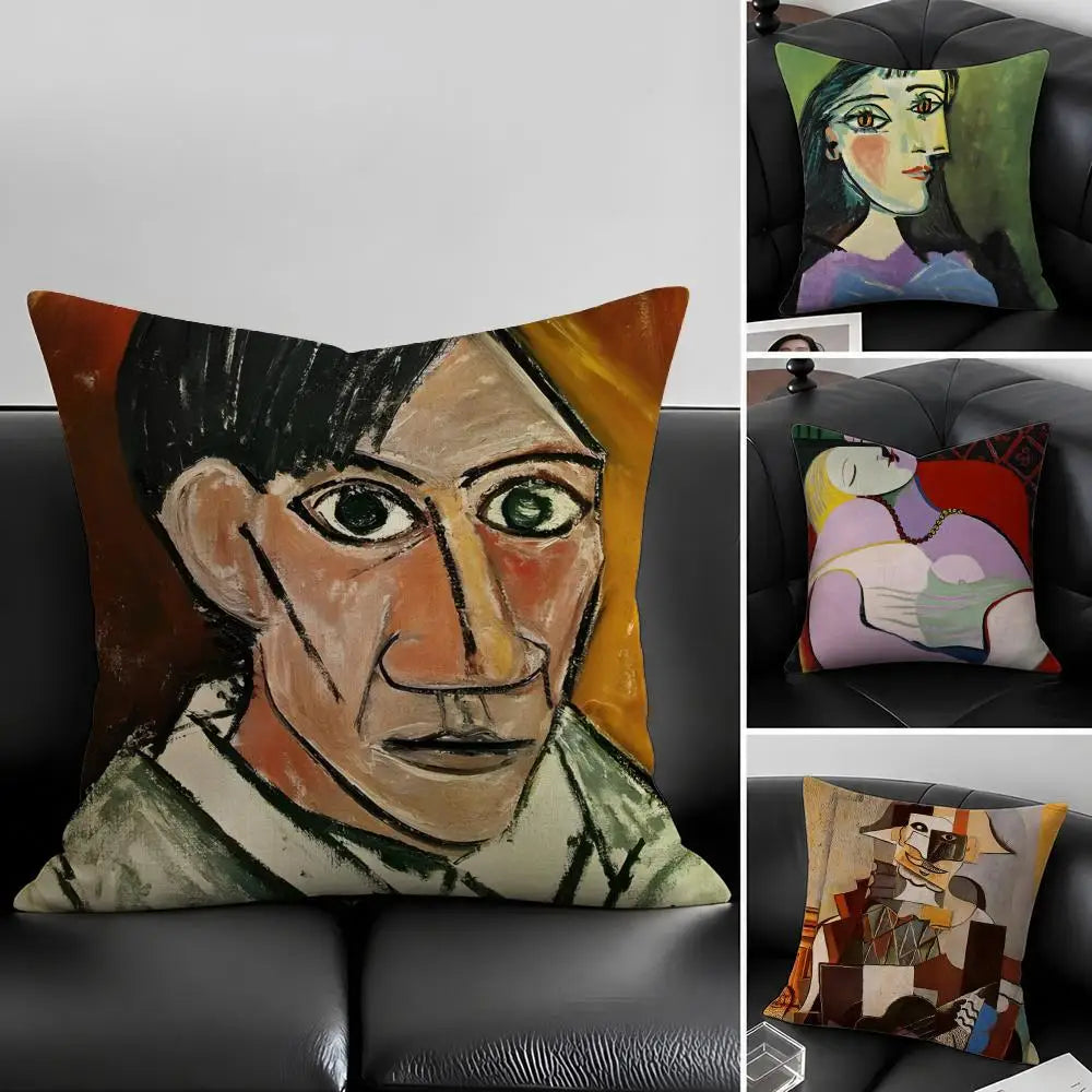 Picasso Art Linen Cushion Cover | Sofa, Bed & Chair Pillow Decorative Cushion Cover Axl