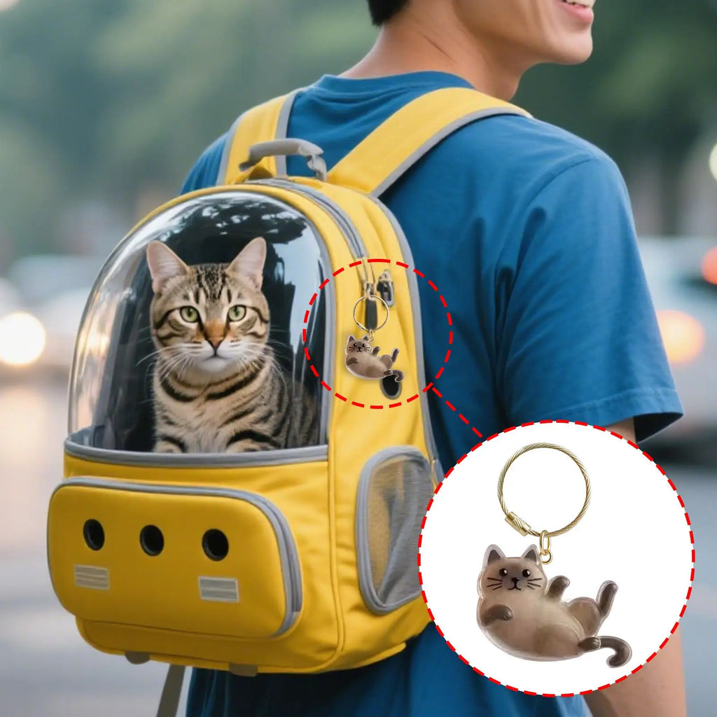 Pet Hair Keepsake Keychain – Transparent Cat Fur Storage Charm Pet Keepsake Charm Axl