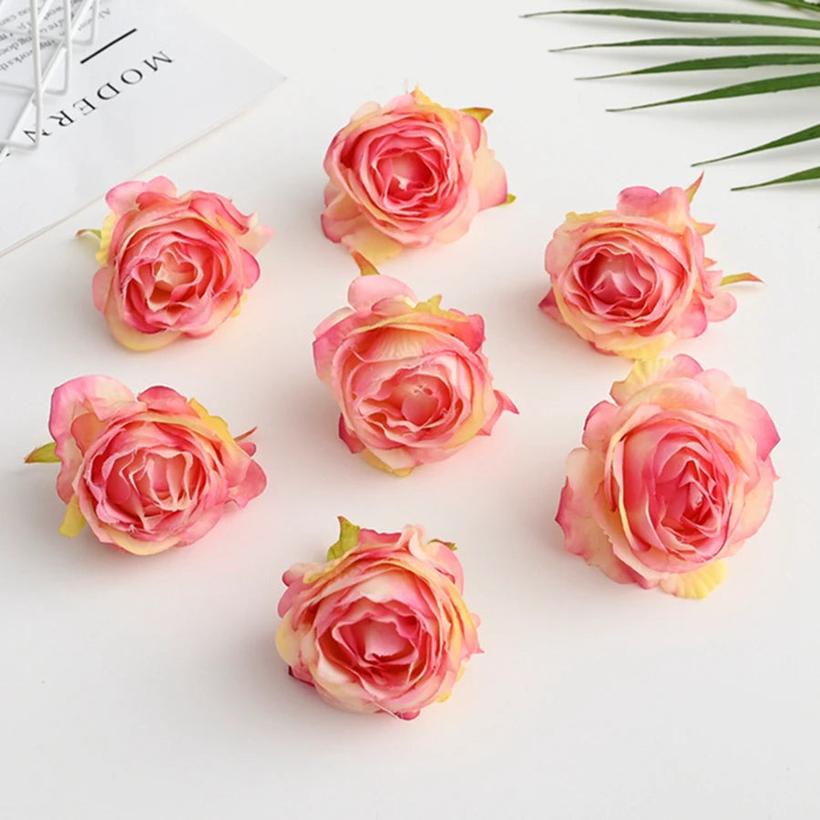Silk Rose Flower Heads 10 Pcs – Wedding, Wreath & DIY Crafts Artificial Silk Flowers Axl Color 16 10 Pieces