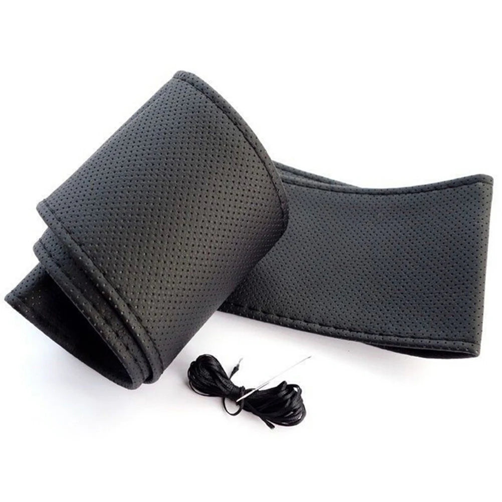 DIY PU Leather Steering Wheel Cover with Needle & Thread Steering Wheel Cover Axl