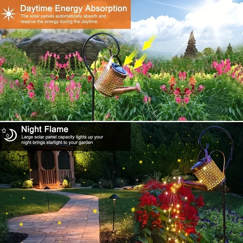 Solar Watering Can LED Garden Light | Retro Iron Stake Decor Solar Garden Light Axl