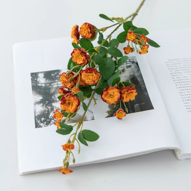 Handmade Silk Daisy Bouquet – Wedding & Home Décor Flowers Artificial Flower Bouquet Axl Orange