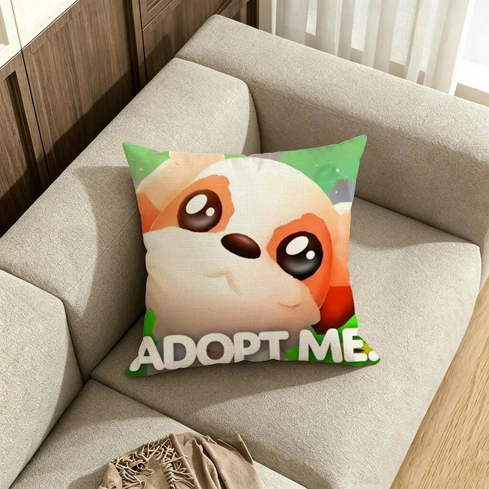 Adopt Me Linen Cushion Cover – Printed Decorative Pillowcase Decorative Cushion Cover Axl