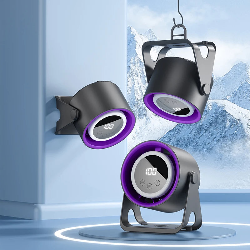 USB Desktop Hanging Fan with LCD Display – 3 Wind Modes USB Desktop Fan Axl