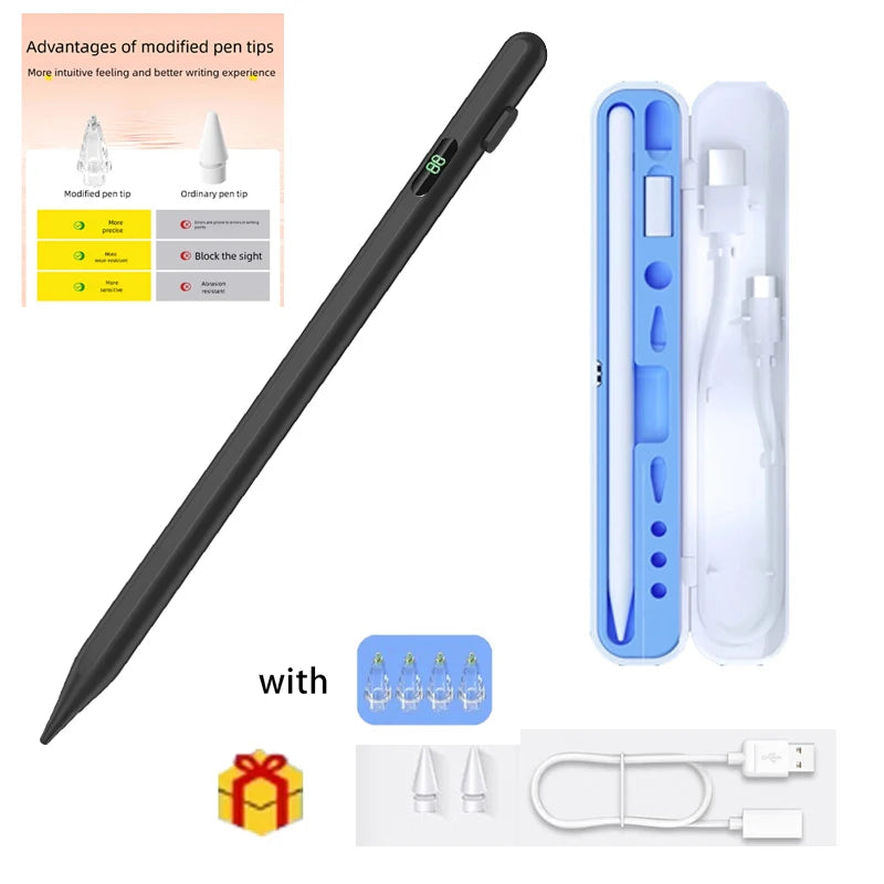 P+7 Stylus Pen for Apple iPad – Tilt, Palm Rejection & Battery Display iPad Stylus Pen Axl B 4tips box