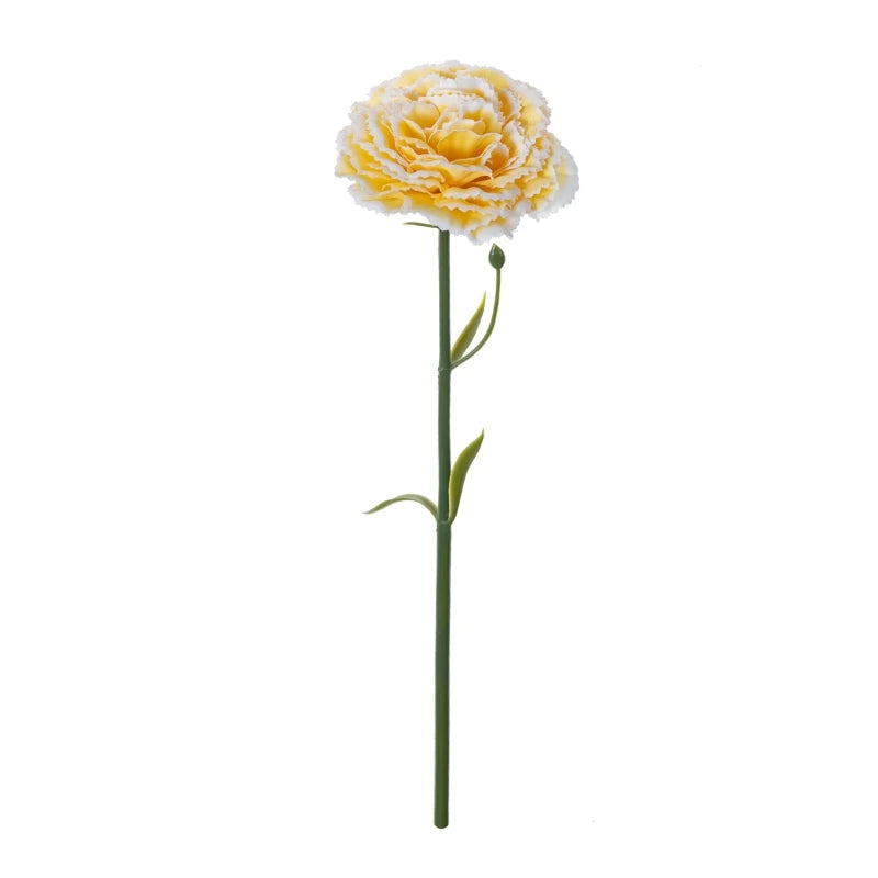 Silk Carnation Artificial Flowers 4/8 Pcs – Wedding & Home Décor Artificial Silk Flowers Axl YELLOW 4 pcs